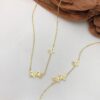 4311 - CH15000 - Ensemble Chaine et Bracelet Plaqué Or Pendentif Papillon